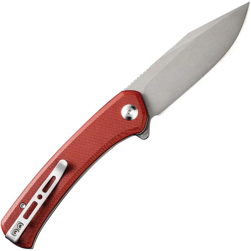 SENCUT Snap Linerlock Burgundy G10 SA05A-V1 - 3.5 Inch Blade With Stonewash 9Cr18MoV And Burgundy G10 Handle by SENCUT