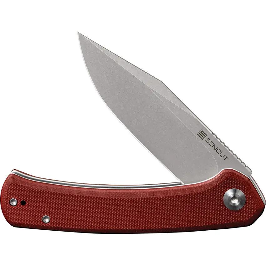 SENCUT Snap Linerlock Burgundy G10 SA05A-V1 - 3.5 Inch Blade With Stonewash 9Cr18MoV And Burgundy G10 Handle by SENCUT