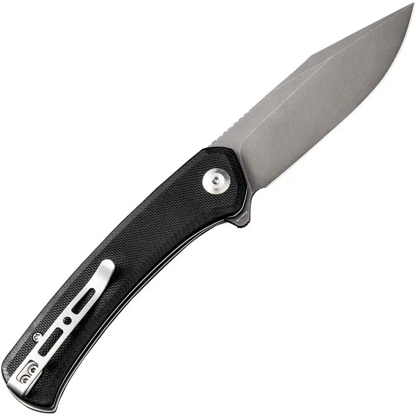 SENCUT Snap Linerlock - Black G10 Handle With 3.5 Inch 9Cr18MoV Stonewashed Blade Extended Tang by SENCUT