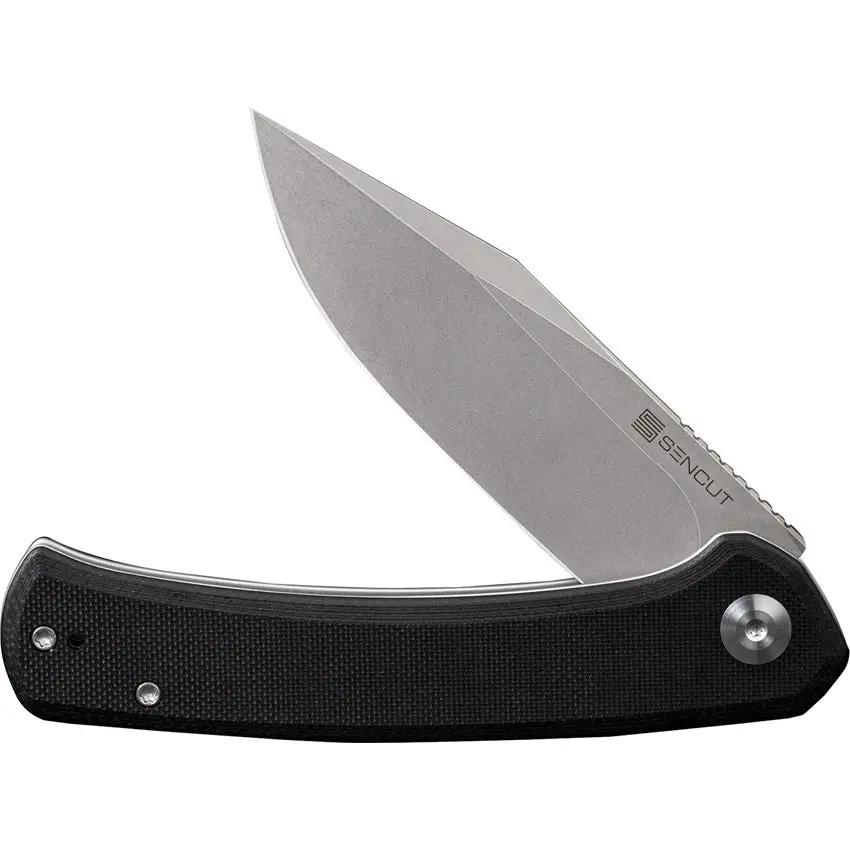 SENCUT Snap Linerlock - Black G10 Handle With 3.5 Inch 9Cr18MoV Stonewashed Blade Extended Tang by SENCUT