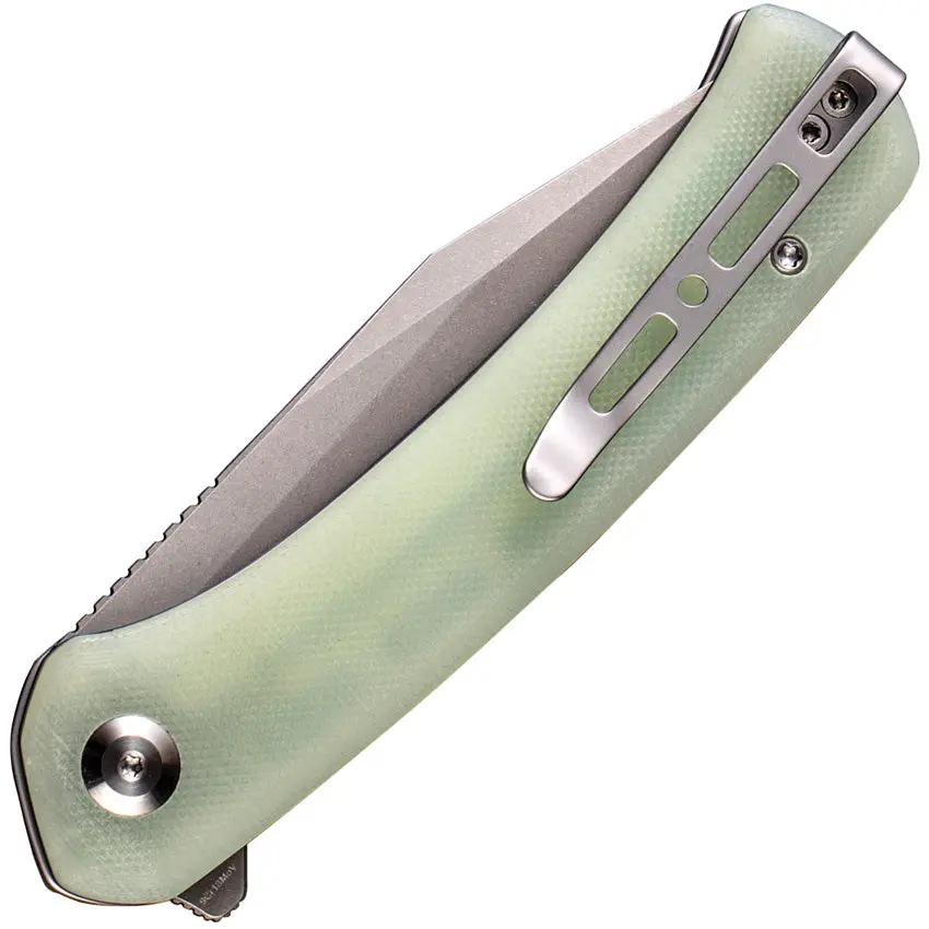 SENCUT Snap Linerlock Jade G10 SA05C-V1 - 3.5in 9Cr18MoV Stonewashed Blade Jade G10 Handle by SENCUT