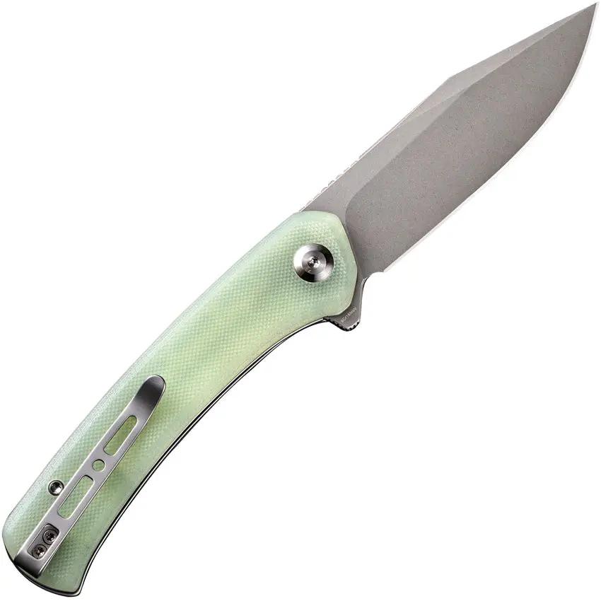 SENCUT Snap Linerlock Jade G10 SA05C-V1 - 3.5in 9Cr18MoV Stonewashed Blade Jade G10 Handle by SENCUT