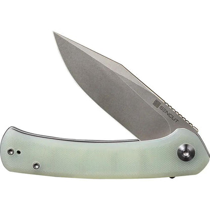 SENCUT Snap Linerlock Jade G10 SA05C-V1 - 3.5in 9Cr18MoV Stonewashed Blade Jade G10 Handle by SENCUT