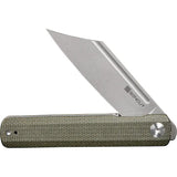 SENCUT Bronte Linerlock Knife - Green Canvas Micarta Handle, 9Cr18MoV Blade, 4.5 Inch Closed by SENCUT