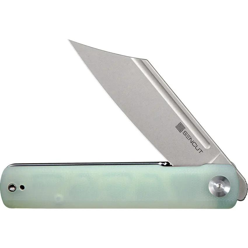 SENCUT Bronte Linerlock Jade G10 SA08C - 9Cr18MoV Blade, Stonewash Finish, Jade G10 Handle by SENCUT