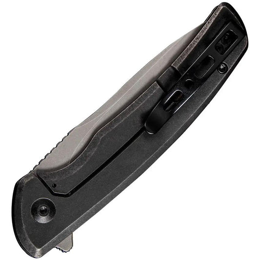 SENCUT Tynan Framelock Knife - Black Stonewash 10Cr15CoMoV Drop Point Blade, 4.25-Inch Closed by SENCUT