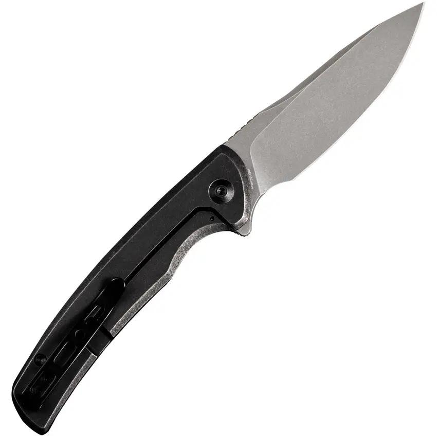 SENCUT Tynan Framelock Knife - Black Stonewash 10Cr15CoMoV Drop Point Blade, 4.25-Inch Closed by SENCUT