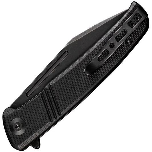 SENCUT Brazoria Linerlock - Black G10 Handle D2 Tool Steel Clip Point Knife With Pocket Clip by SENCUT