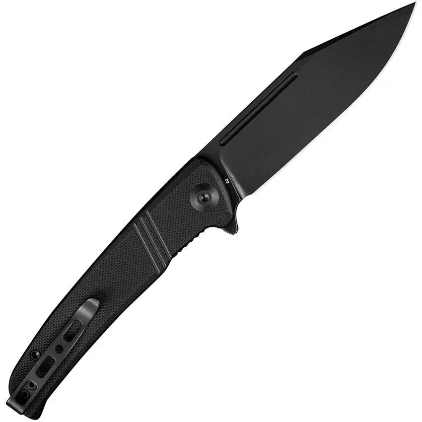 SENCUT Brazoria Linerlock - Black G10 Handle D2 Tool Steel Clip Point Knife With Pocket Clip by SENCUT