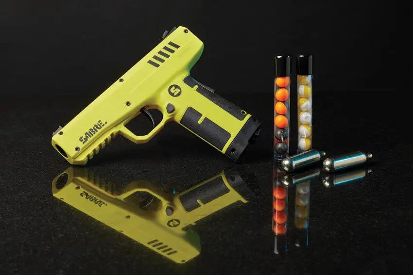 Sabre Launcher 7 Pepper Projectile Launcher SL P1C Direct Impact Up To 60 Ft And 6 Ft Cloud Dispersal by Sabre