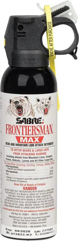 Sabre Frontiersman Bear Spray - 7.9oz, 30 Ft Stream, 2 Percent Capsaicinoids, Heaviest Fog Burst by Sabre