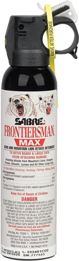 Sabre Frontiersman Bear Spray 9.2oz FBADX-06 - Ultra High Strength With 2.0% Capsaicinoids And 30-Foot Range by Sabre
