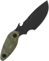 Sniper Bladeworks Skinner - 7.5 Inch Full Tang Knife With Black PVD Drop Point Blade And OD Green Canvas Micarta Handle by Sniper Bladeworks