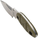 Sniper Bladeworks Skinner - Satin Drop Point Blade OD Green Canvas Micarta Handle Full Tang by Sniper Bladeworks