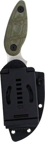 Sniper Bladeworks Skinner - Satin Drop Point Blade OD Green Canvas Micarta Handle Full Tang by Sniper Bladeworks