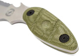 Sniper Bladeworks Skinner - Satin Drop Point Blade OD Green Canvas Micarta Handle Full Tang by Sniper Bladeworks