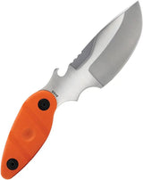 Sniper Bladeworks Skinner Satin Orange - Satin Drop Point Blade With Orange Canvas Micarta Handle Full Tang SUJ2 Steel by Sniper Bladeworks