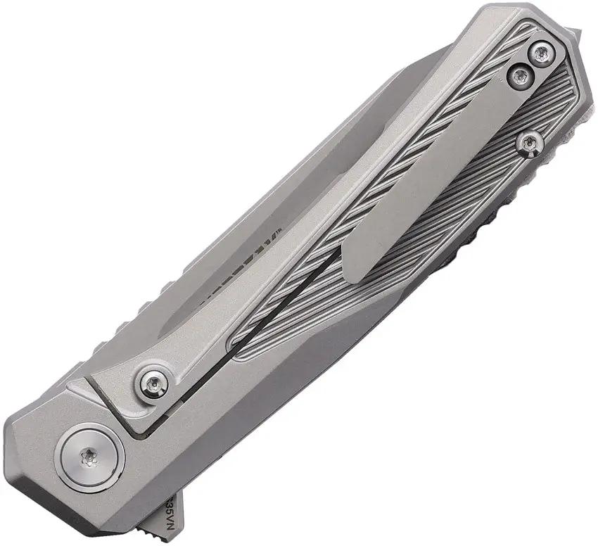 Sharps Bros. Meanstreak Framelock SBKF08 - Satin 3 Inch S35VN Blade With Gray Titanium Handle Glass Breaker by Sharps Bros.