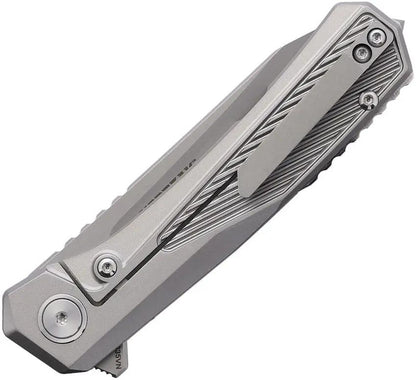 Sharps Bros. Meanstreak Framelock SBKF08 - Satin 3 Inch S35VN Blade With Gray Titanium Handle Glass Breaker by Sharps Bros.