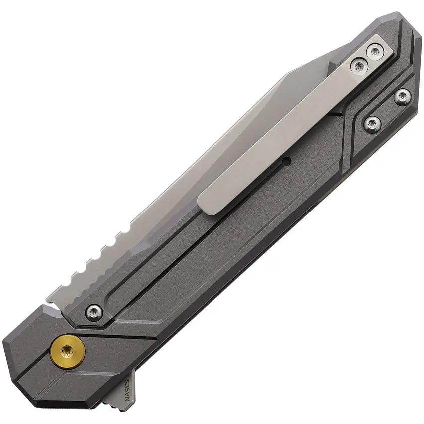 Sharps Bros. Meanstreak Framelock SBKF09 - S35VN Stonewash Blade Gunmetal Titanium Handle by Sharps Bros.