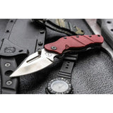 Sniper Bladeworks LPC Framelock - Red G10 Satin S35VN 3.5 Inch Blade With Titanium Back Handle by Sniper Bladeworks