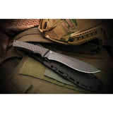 Spartan Blades Machai Fixed Blade Knife - 10.5 Inch Overall Black 1095 Cro-Van Blade With Micarta Handle by Spartan Blades