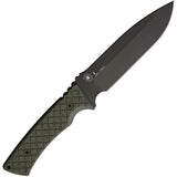 Spartan Blades Damysus Fixed Blade - Green Canvas Micarta Handle, 1095 Cro-Van, Full Tang, Lanyard Hole by Spartan Blades