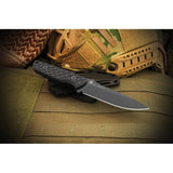 Spartan Blades Alala Fixed Blade - Black Micarta Handle, Full Tang, 3.75in Drop Point With KA-BAR Collaboration by Spartan Blades