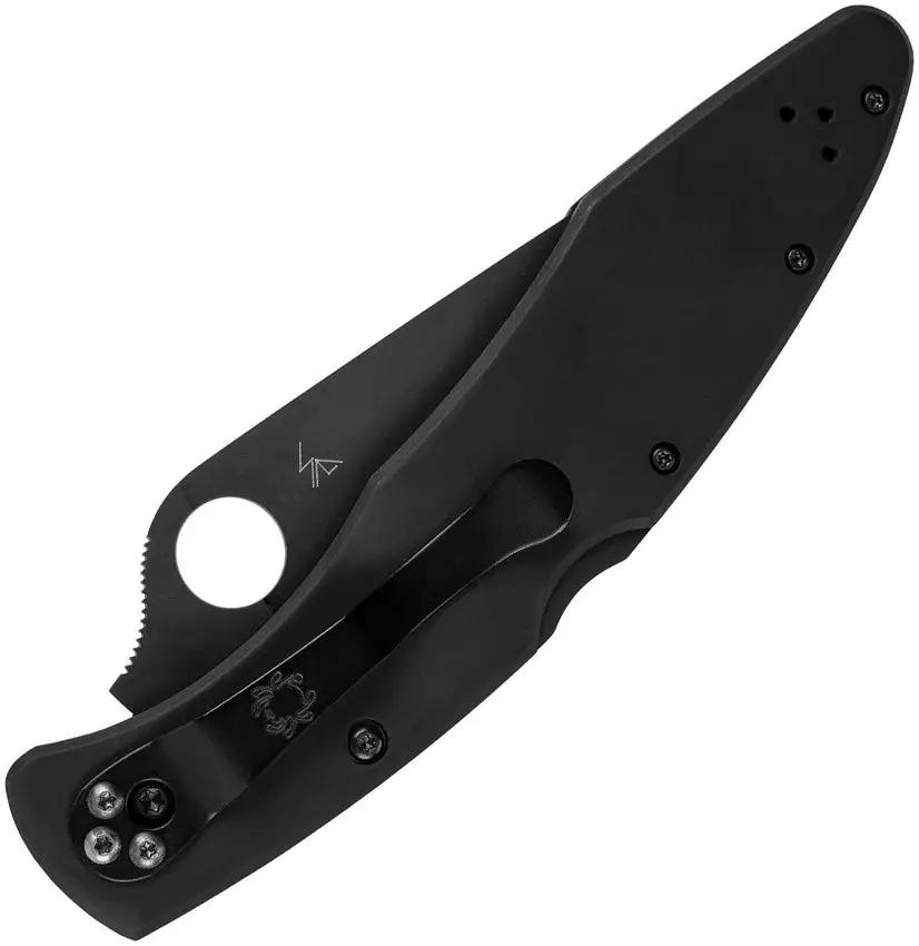 Spyderco Police Model Lockback Knife VG-10 TiNi Coated Blade Black Handle - Durable Corrosion Resistant Edge by Spyderco