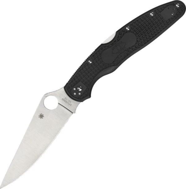 Spyderco Police Model 4 Lockback Knife VG10 Blade Premium Black FRN Handle Pocket Clip For EDC Enthusiasts by Spyderco