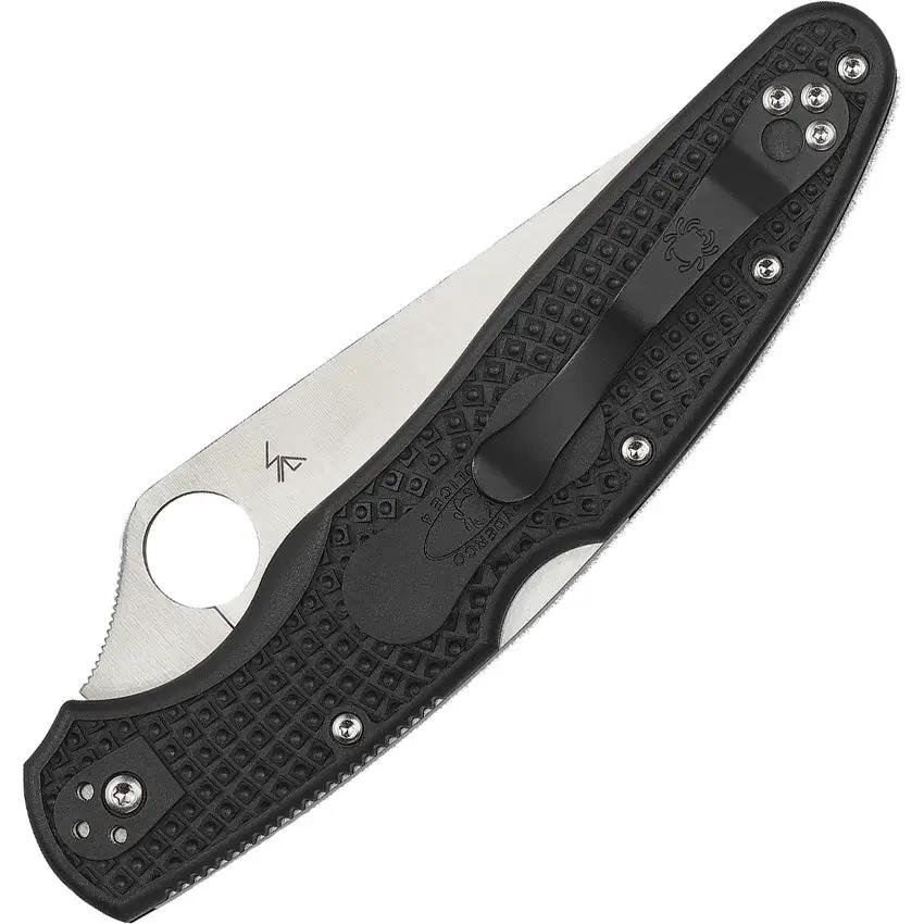 Spyderco Police Model 4 Lockback Knife VG10 Blade Premium Black FRN Handle for EDC Duty by Spyderco