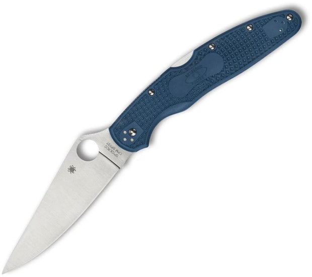 Spyderco Police 4 LWT Lockback Folding Knife CPM SPY27 Blade Blue FRN Handle For Police And Duty Use by Spyderco