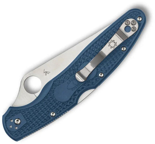 Spyderco Police 4 LWT Lockback Folding Knife - Lightweight CPM SPY27 Blade With Blue FRN Handle For Duty by Spyderco