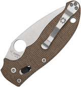 Spyderco Manix 2 Ball Bearing Lock CPM CruWear Blade Brown Canvas Micarta Handle - Premium Rugged EDC Knife by Spyderco