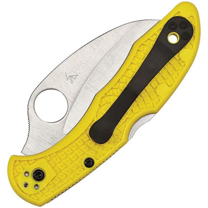 Spyderco Tasman Salt 2 Lockback Knife - Saltwater Ready Rust-Resistant Hawkbill Serrated Blade with Yellow FRN by Spyderco