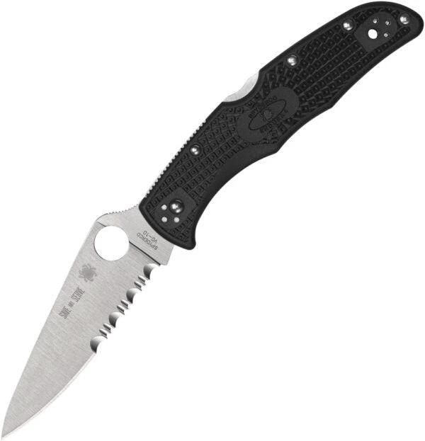 Spyderco Endura 4 Lockback Knife Black FRN Handle VG10 Blade Reliable EDC For Outdoor Enthusiasts Firefighters by Spyderco