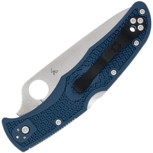 Spyderco Endura 4 Lockback Cobalt Blue EDC Knife - S35VN Blade, FRN Handle And Thumb Hole by Spyderco