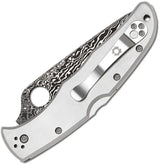Spyderco Endura 4 Damascus Titanium Knife - Premium EDC Folding Knife With Bead-Blast Titanium Handle by Spyderco