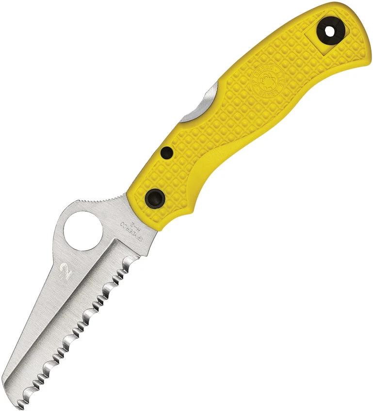Spyderco Saver Salt Lockback Knife Yellow FRN Handle All Weather Outdoor Survival Enthusiasts by Spyderco
