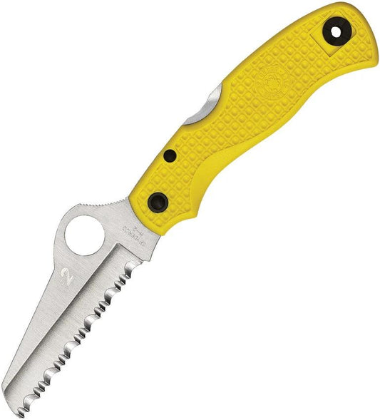 Spyderco Saver Salt Lockback Knife Yellow FRN Handle All Weather Outdoor Survival Enthusiasts by Spyderco