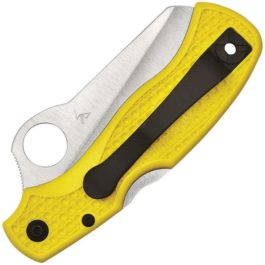 Spyderco Saver Salt Lockback Knife - All Weather Outdoor Utility With Bright Yellow FRN Handle by Spyderco