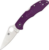 Spyderco Delica Lockback Knife Purple FRN Handle VG-10 Blade Lightweight EDC Everyday Carry by Spyderco