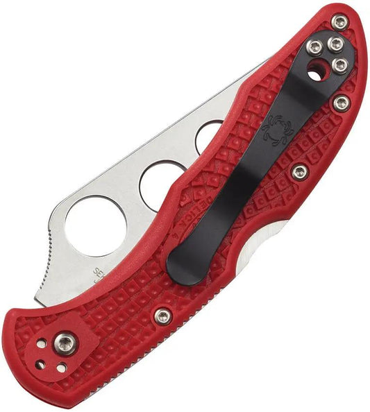 Spyderco Delica 4 Trainer Lockback C11TR Red FRN Handle Unsharpened Practice Knife For Safe Realistic Knife Training by Spyderco