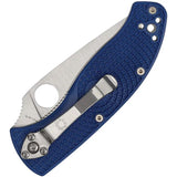 Spyderco Tenacious Linerlock Knife - S35VN Blade, Blue Bidirectional FRN Handle For EDC by Spyderco
