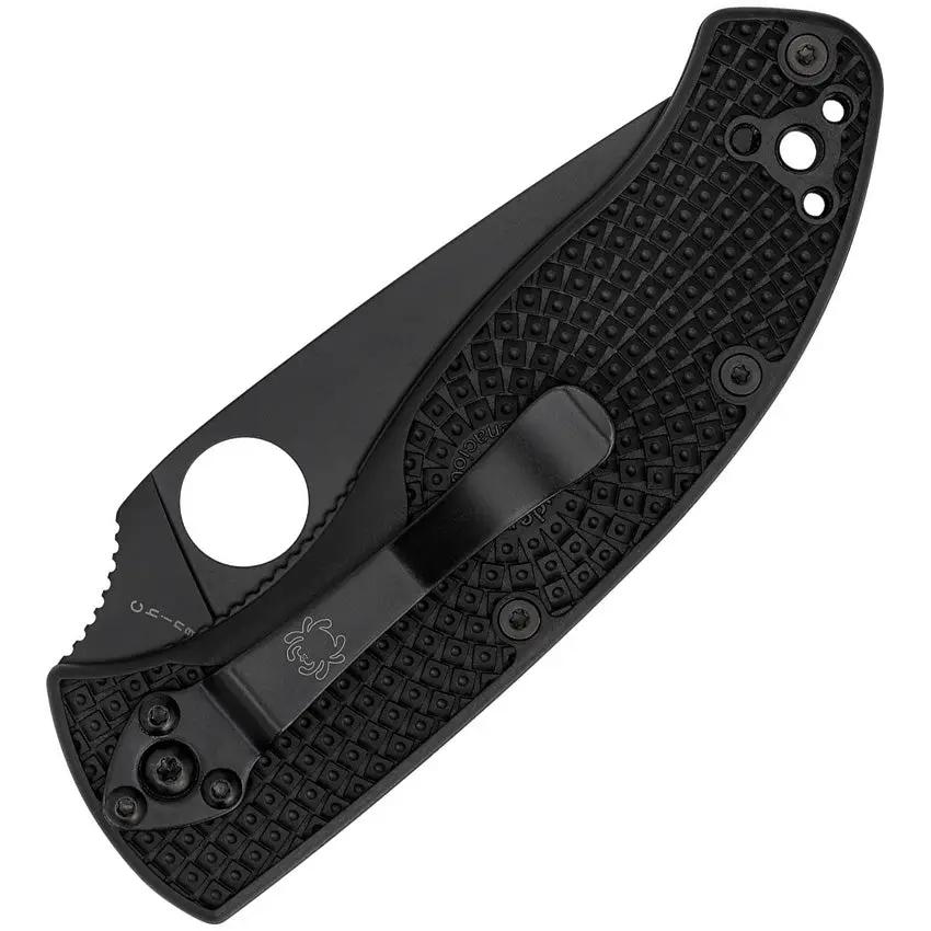 Spyderco Tenacious Black Folding Knife - EDC Ready With 3.38in 8Cr13MoV Blade And FRN Handle by Spyderco