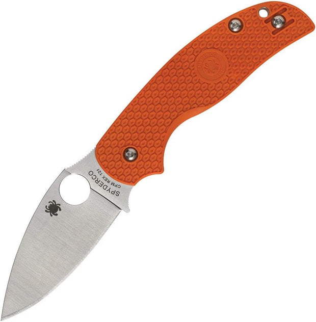 Spyderco Sage 5 Compression Lock Premium EDC Knife Orange FRN 3In Satin CPM Rex 121 Steel by Spyderco
