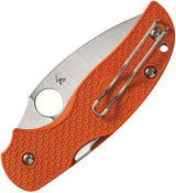 Spyderco Sage 5 Compression Lock EDC Knife Orange FRN 3 Inch Satin CPM Rex 121 Steel High Precision Cutting by Spyderco