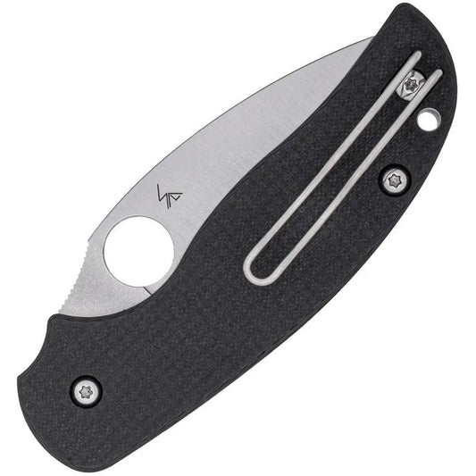 Spyderco Sage 6 Button Compression Folding Knife - Satin CPM S30V Blade, Black Laminate Carbon Fiber G10 Handle by Spyderco