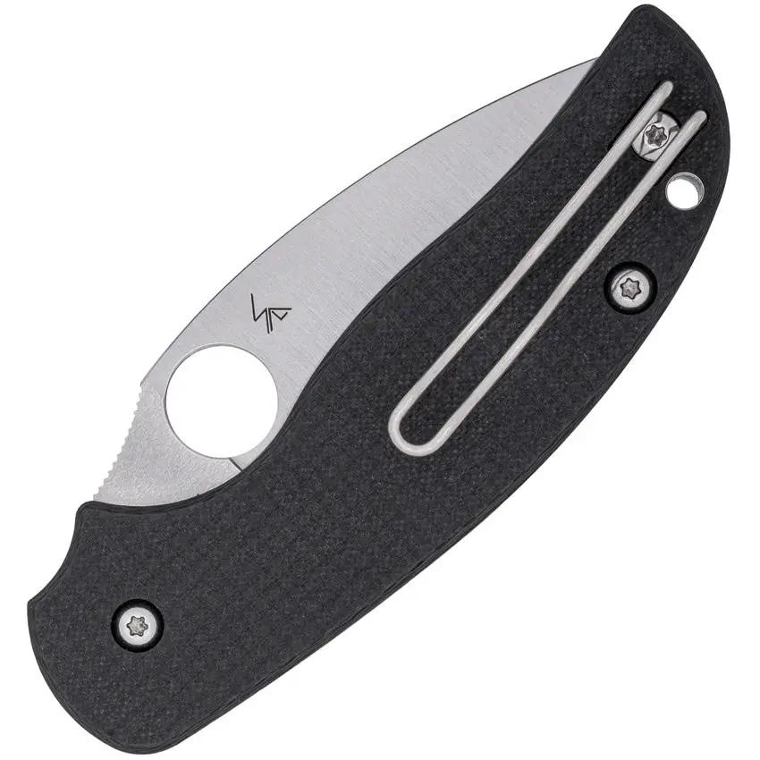 Spyderco Sage 6 Button Compression Folding Knife - Satin CPM S30V Blade, Black Laminate Carbon Fiber G10 Handle by Spyderco