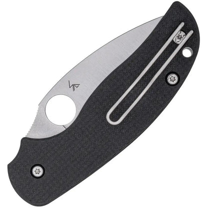 Spyderco Sage 6 Button Compression Folding Knife - Satin CPM S30V Blade, Black Laminate Carbon Fiber G10 Handle by Spyderco